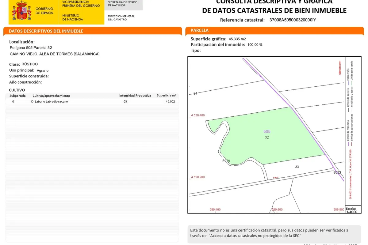 TERRENO EN VENTA EN ALBA DE TORMES